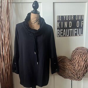 Chic Black Women's Tunic with Cowl Neck